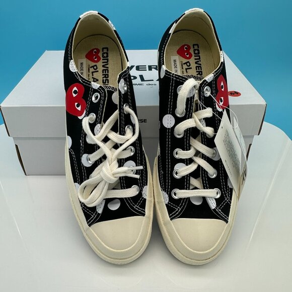 Comme des Garçons PLAY CdG Converse Unisex Polka Dot Sneakers, Size 8M/10W - Picture 7 of 15